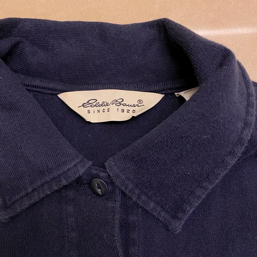 Eddie Bauer 90’s simple button down dress in navy blue - cotton - size SP - Picture 5 of 6